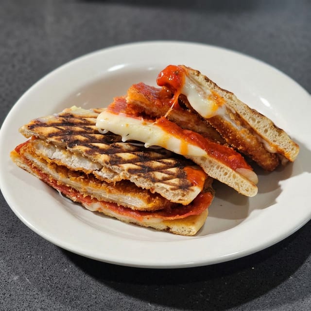 Chicken Parm Pepperoni Panini.
